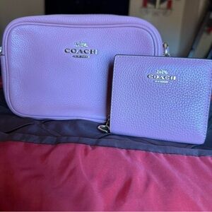 Coach Pink Crossbody Bag and Wallet Set